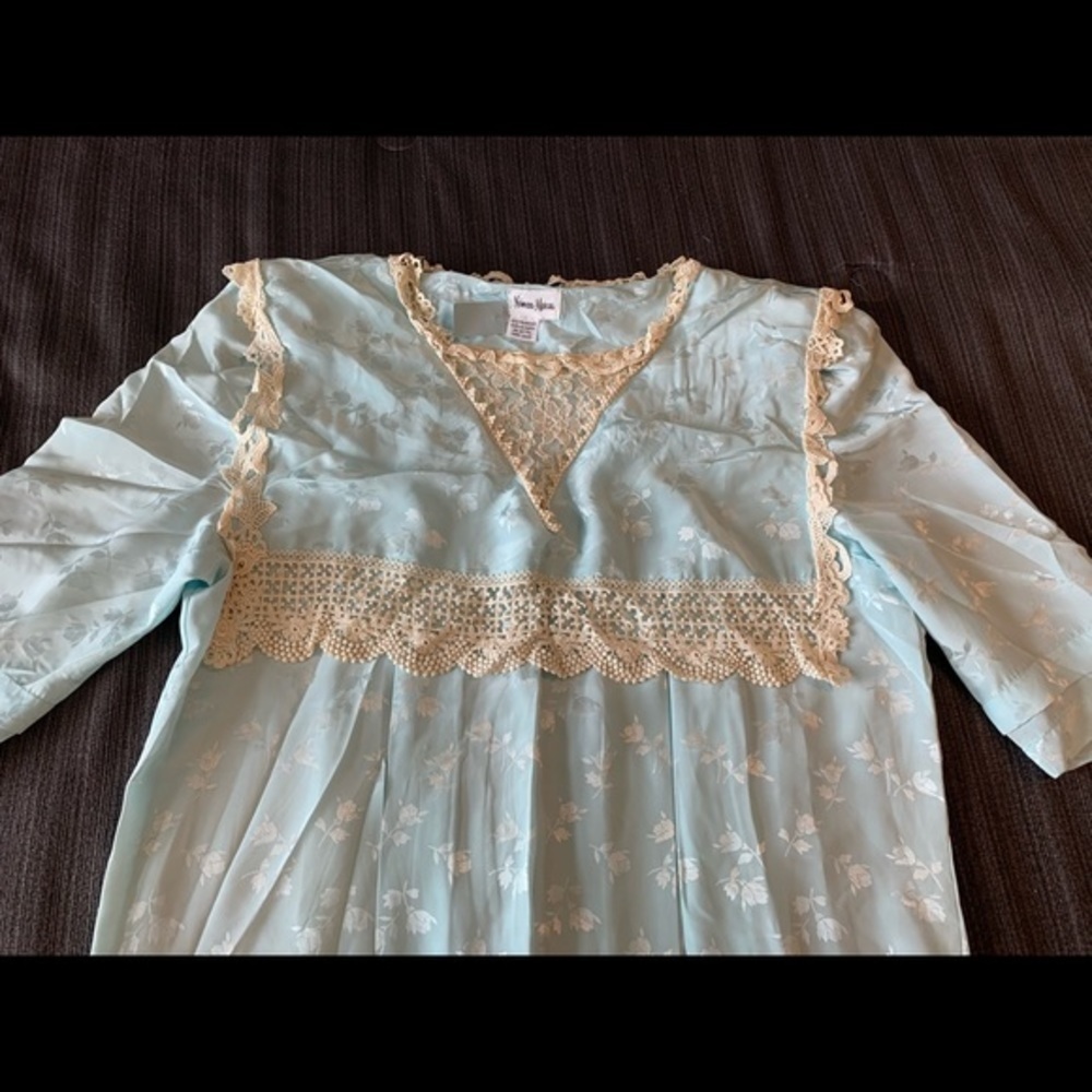 Vintage 50’s 60’s Neiman Marcus Blue Dress Dropped waist  Getsby Old Hollywood - Picture 7 of 12